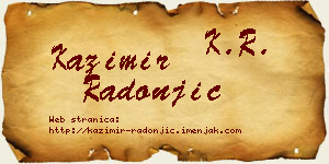 Kazimir Radonjić vizit kartica